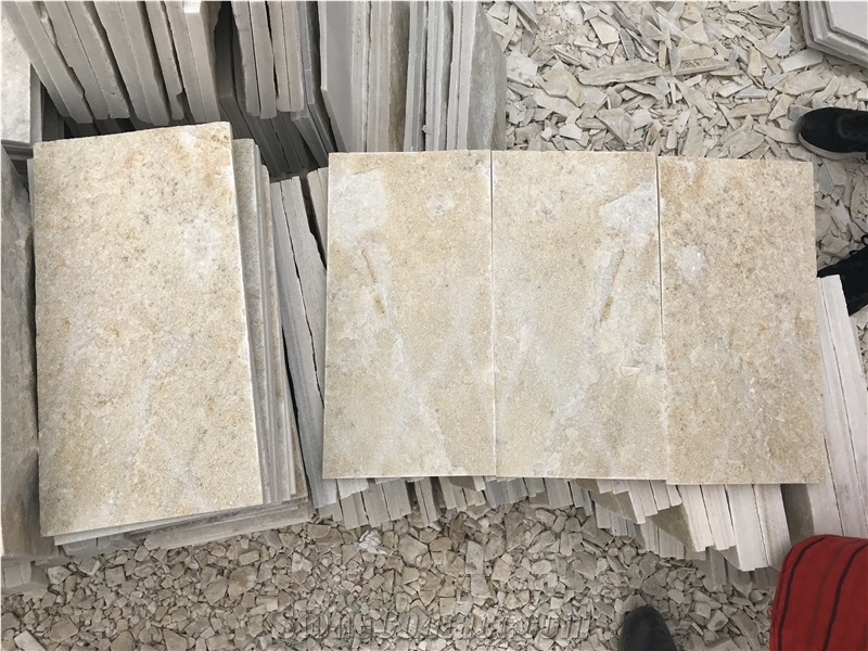White Quartzite Wall Tiles in Natural Surface Natural Thickness