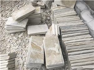 White Quartzite Wall Tiles in Natural Surface Natural Thickness
