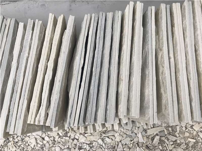 White Quartzite Wall Tiles in Natural Surface Natural Thickness