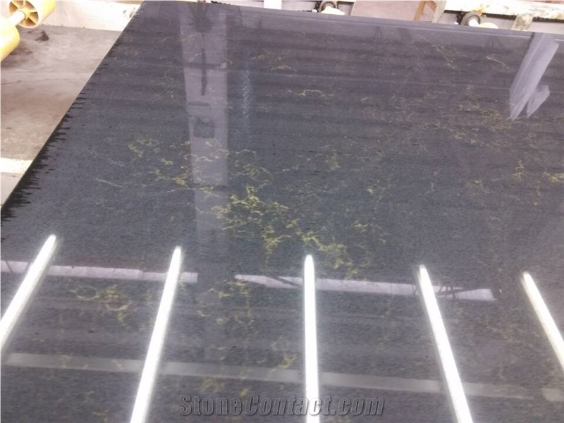 Black Artificial Marble Slabs