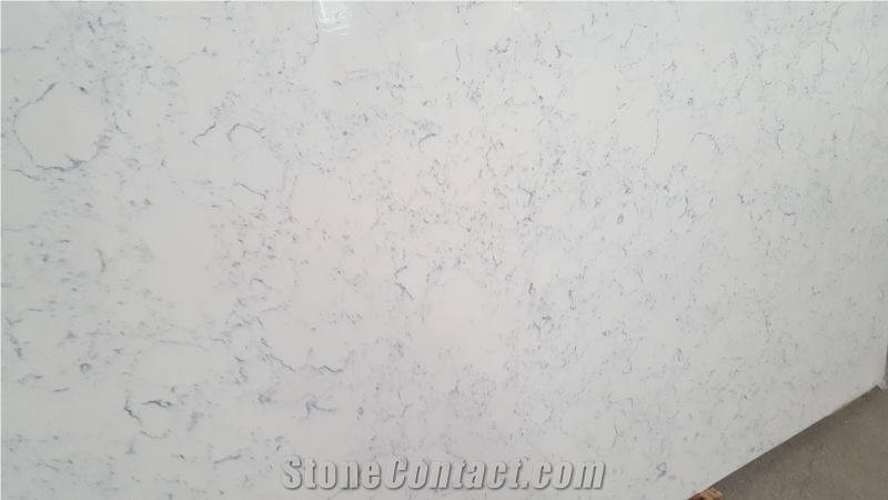 Carrara White Quartz Slab, White Quartz Tile, Artificial Quartz Stone