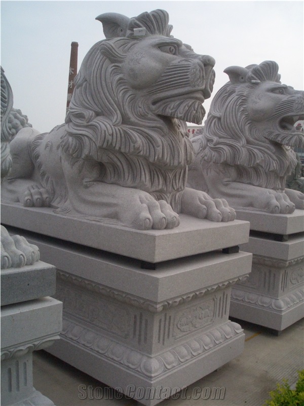 China Stone Carvings Granite Marble Lion Sculptures Landscape