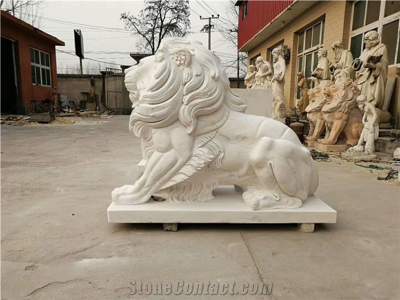 China Stone Carvings Granite Marble Lion Sculptures Landscape