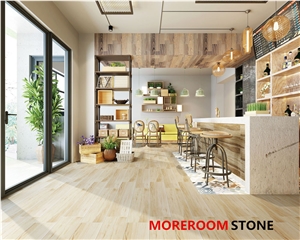 Bedroom Wooden Grain Porcelain Floor Tile
