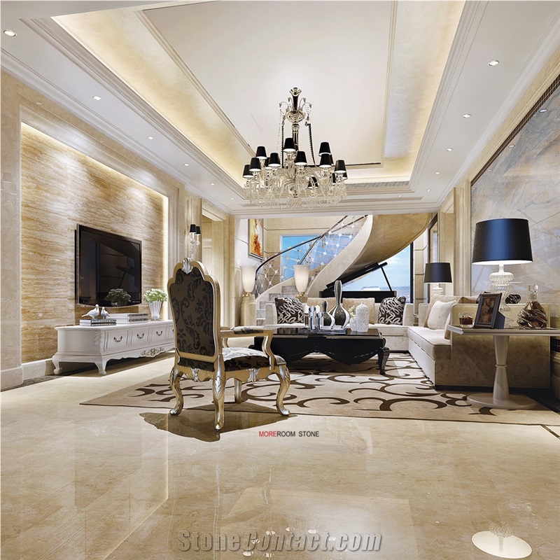 Foshan Grade a Beige Marble Look Porcelain Flooring Tile