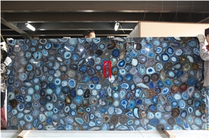 Semi Precious Stone Blue Agate Slab, Black Agate, Tiger Eye