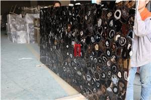 Semi Precious Stone Blue Agate Slab, Black Agate, Tiger Eye