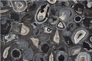 Black Agate Black Gemstone Luxury Natural Black Stone Slabs&Tiles