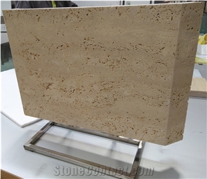 Vein Cut Unfilled Roman Travertine Honeycomb-Backed Stone Panels