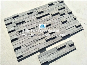 Black Basalt Lava 3d Volcany Culture Stacked Ledge Stone Panels Veneer