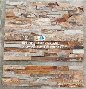 Brown Limestone Culture Stone,Split Face Stone Veneer,Stacked Stone
