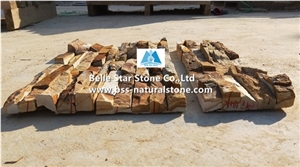 Brown Limestone Culture Stone,Split Face Stone Veneer,Stacked Stone