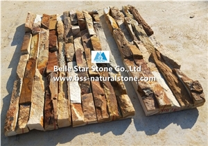 Brown Limestone Culture Stone,Split Face Stone Veneer,Stacked Stone