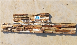 Brown Limestone Culture Stone,Split Face Stone Veneer,Stacked Stone