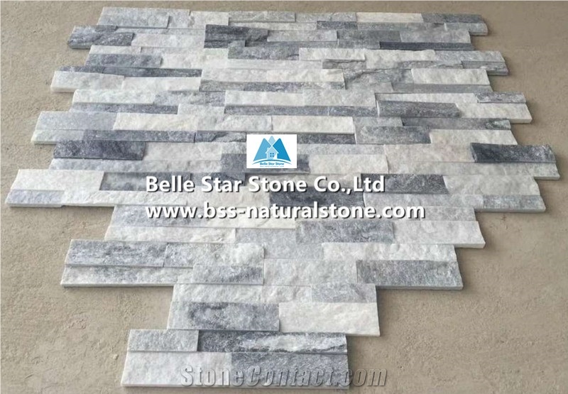 Cloudy Grey Quartzite S Cut Culture Stacked Ledge Stone Veneer Cldding