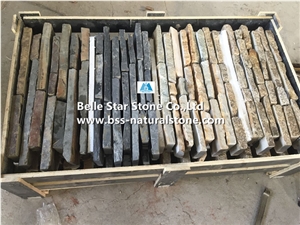 Cloudy Grey Quartzite Stacked Stone Cladding Back with Steel Wire