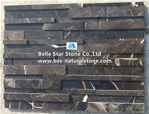 Emperador Marble Culture Stacked Ledge 3d Stone Panels Veneer Cladding