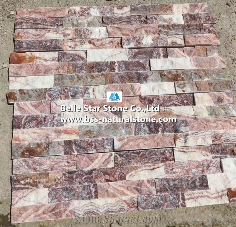 Glory Purple Lilac Marble Culture Stacked Ledge Stone Panels Veneer