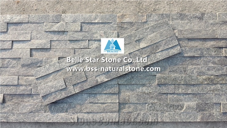 Green Quartzite Culture Stacked Ledger Stone Veneer Cladding Panels