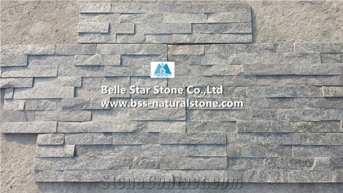 Green Quartzite Culture Stacked Ledger Stone Veneer Cladding Panels
