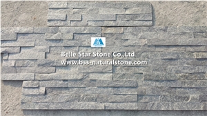 Green Quartzite Culture Stacked Ledger Stone Veneer Cladding Panels