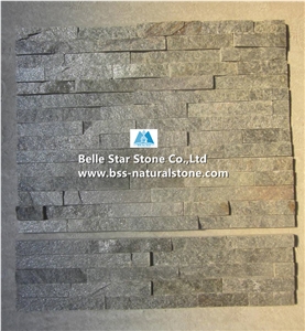 Green Quartzite Culture Stacked Ledger Stone Veneer Cladding Panels