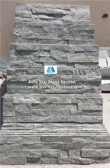 Green Quartzite Culture Stacked Ledger Stone Veneer Cladding Panels
