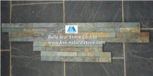Green Rust Split Face Slate Culture Stacked Ledge Thin Stone Veneer