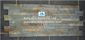 Green Rust Split Face Slate Culture Stacked Ledge Thin Stone Veneer