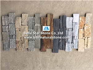 Grey Granite Culture Ledge Stacked Stone Veneer Back with Steel Wire