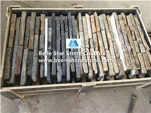 Grey Granite Culture Ledge Stacked Stone Veneer Back with Steel Wire