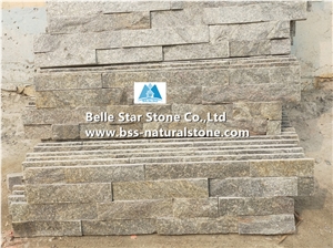 Grey Quartzite Culture Stacked Ledger Thin Stone Veneer Cladding Panel