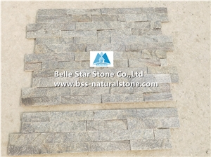 Grey Quartzite Culture Stacked Ledger Thin Stone Veneer Cladding Panel