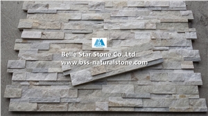 Ivory Cream White Quartzite Culture Stacked Ledge Stone Cladding Panel