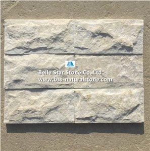 Ivory White Quartzite Mushroom Stone Wall Cladding,Cream Mushroom Tile