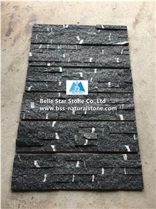 Lightning Black Galaxy Granite Culture Stacked Ledge Stone Veneer Clad