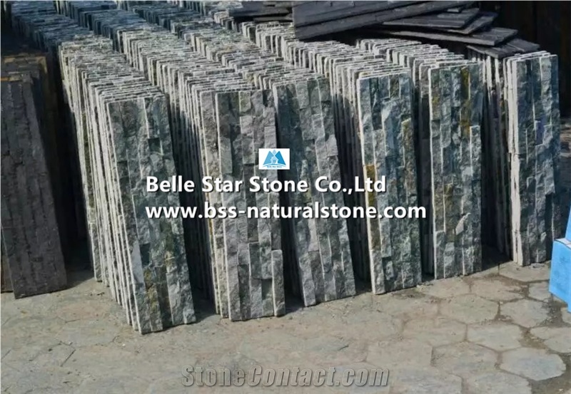 Lotus Green Marble Culture Stacked Ledge Stone Veneer Cladding Panels