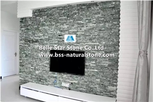Lotus Green Marble Culture Stacked Ledge Stone Veneer Cladding Panels