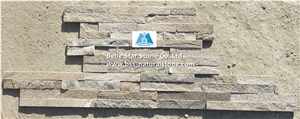 Pink Quartzite Culture Stacked Ledge Thin Stone Veneer Cladding Panels