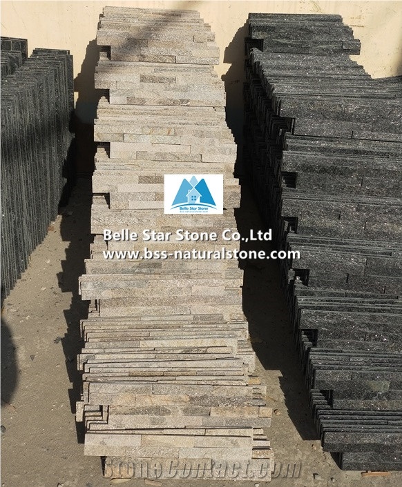 Pink Quartzite Culture Stacked Ledge Thin Stone Veneer Cladding Panels