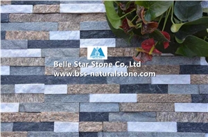 Quartzite+Granite Culture Stacked Ledge Stone Veneer Cladding Panels