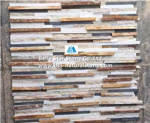 Quartzite Slate Mini Stacked Stone Veneer,Waterfall Shape Ledgestone
