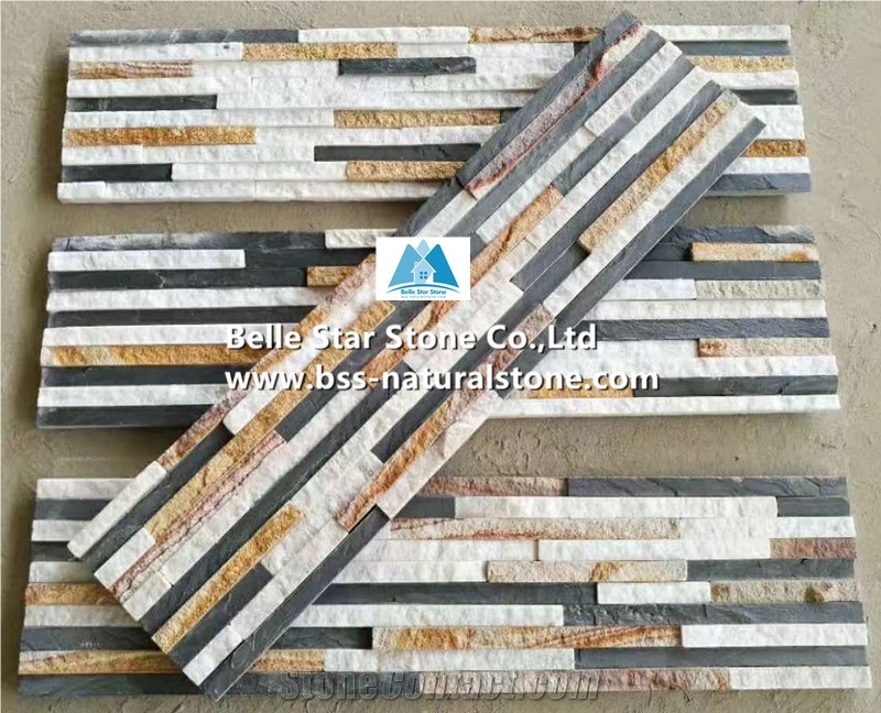 Quartzite Slate Sandstone Mini Stacked Stone,Waterfall Shape Ledgeston