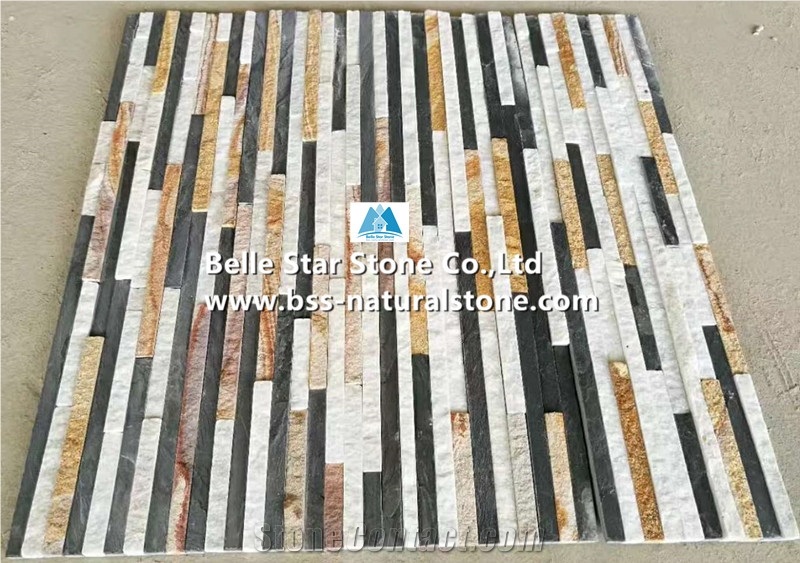 Quartzite Slate Sandstone Mini Stacked Stone,Waterfall Shape Ledgeston