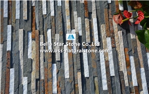 Slate and Quartzite Mini Stacked Stone,Waterfall Shape Culture Stone Vener