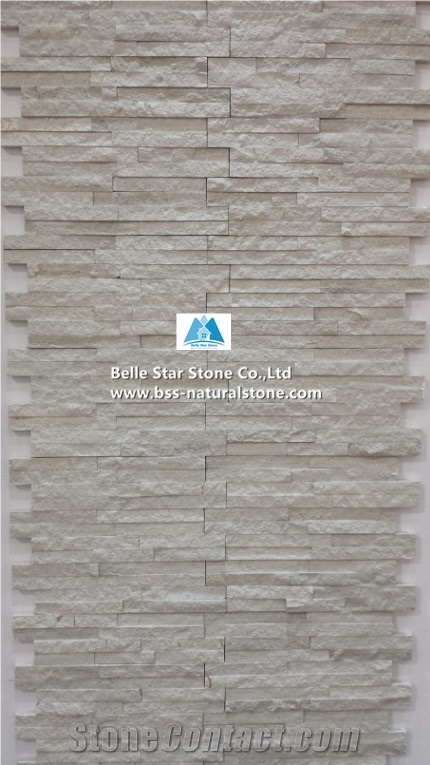 White Serpeggiante Marble Culture Stacked Ledge Stone Cladding Veneer
