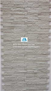 White Serpeggiante Marble Culture Stacked Ledge Stone Cladding Veneer