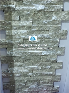 White Serpeggiante Marble Culture Stacked Ledge Stone Cladding Veneer
