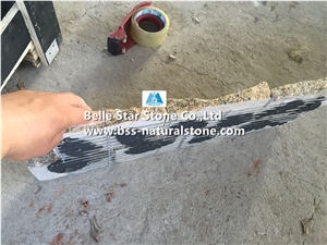 Yellow Granite Culture Ledge Stacked Stone Cladding with Steel Wire