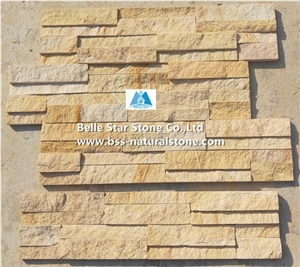 Yellow Sandstone Culture Stacked Ledge Stone Veneer Cladding Panels